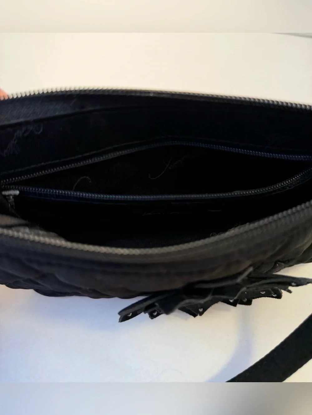 Vera Bradley Black Quilted Floral Applique Wristlet